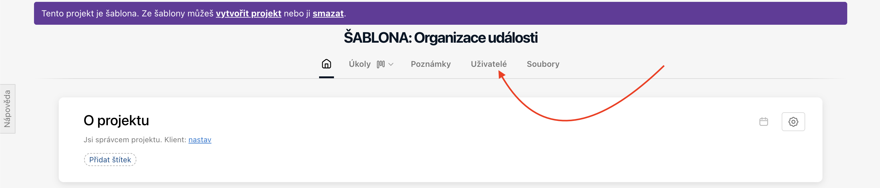 Přes sekci Uživatelé na detailu šablony přizvi i další uživatele.