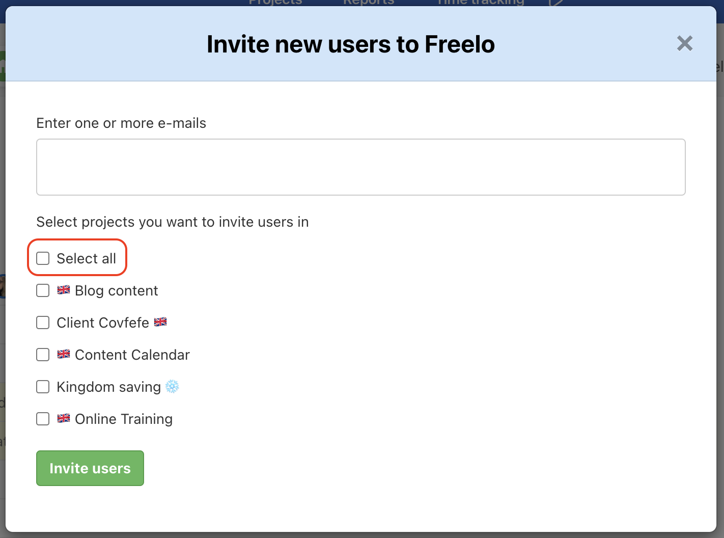 How to invite a new user to Freelo and to more projects.