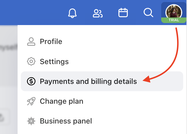 How to get to Billing details.