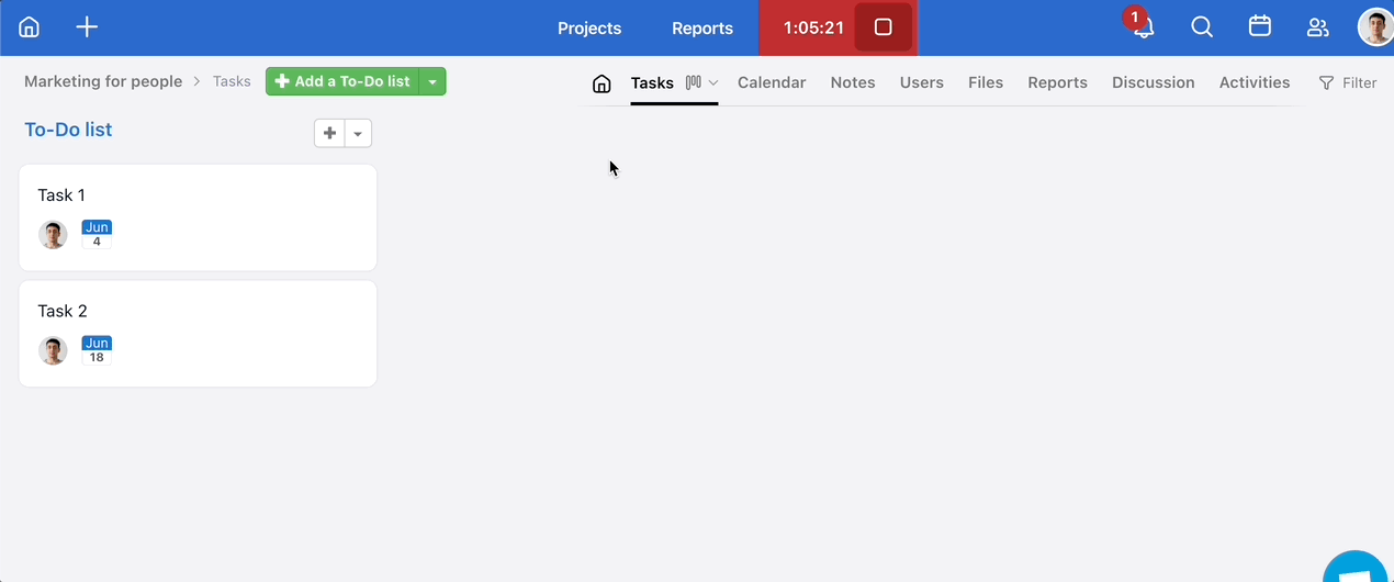 Viewing Project labels on Project detail page.