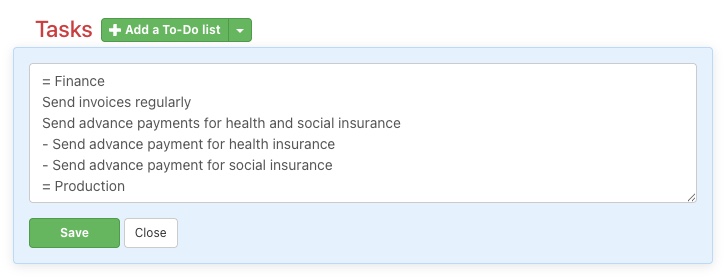 Example of how to add To-Do lists, tasks and subtasks in bulk.