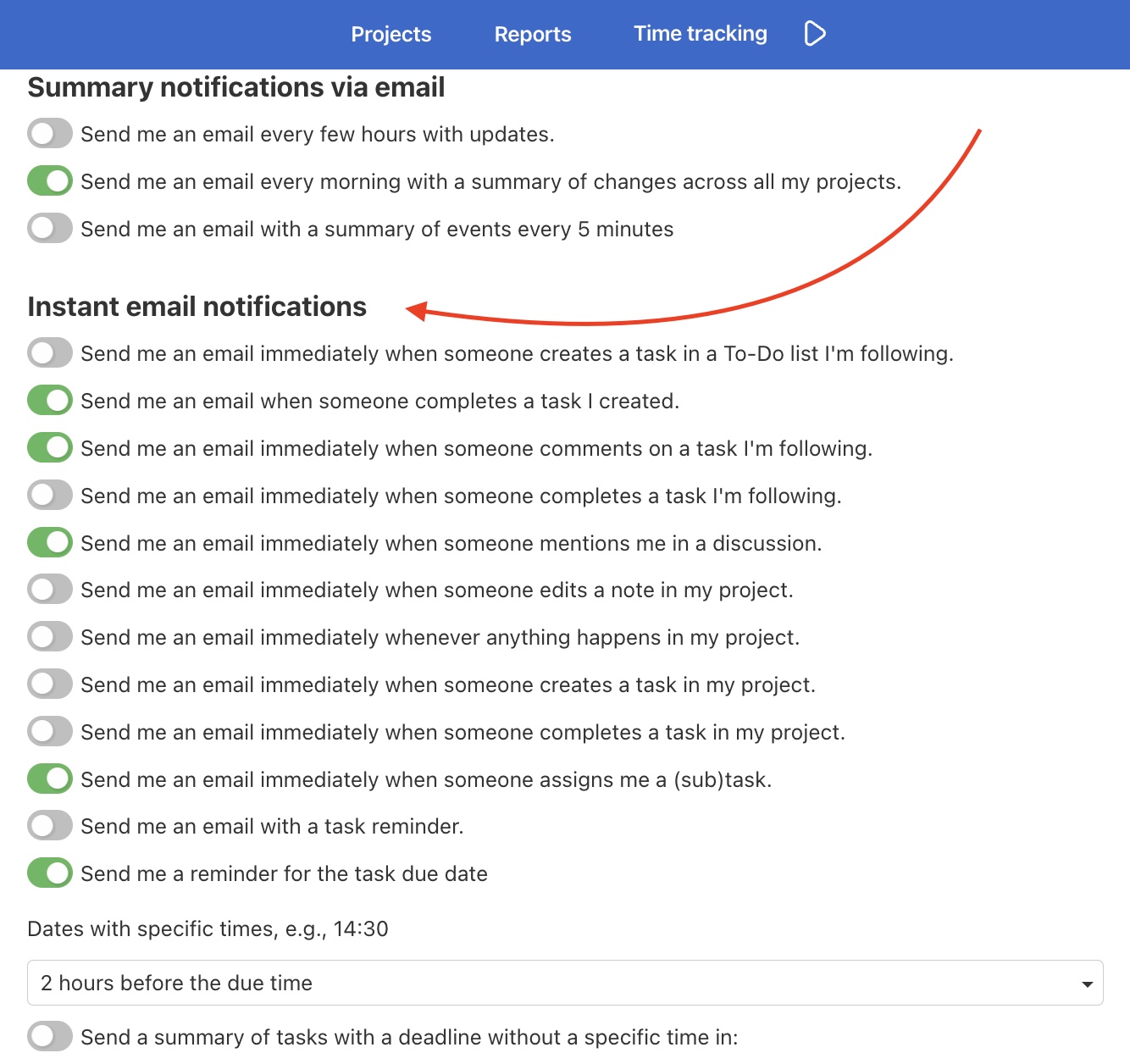 Instant notification options.