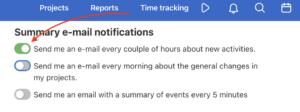 Example of notification settings every few hours.