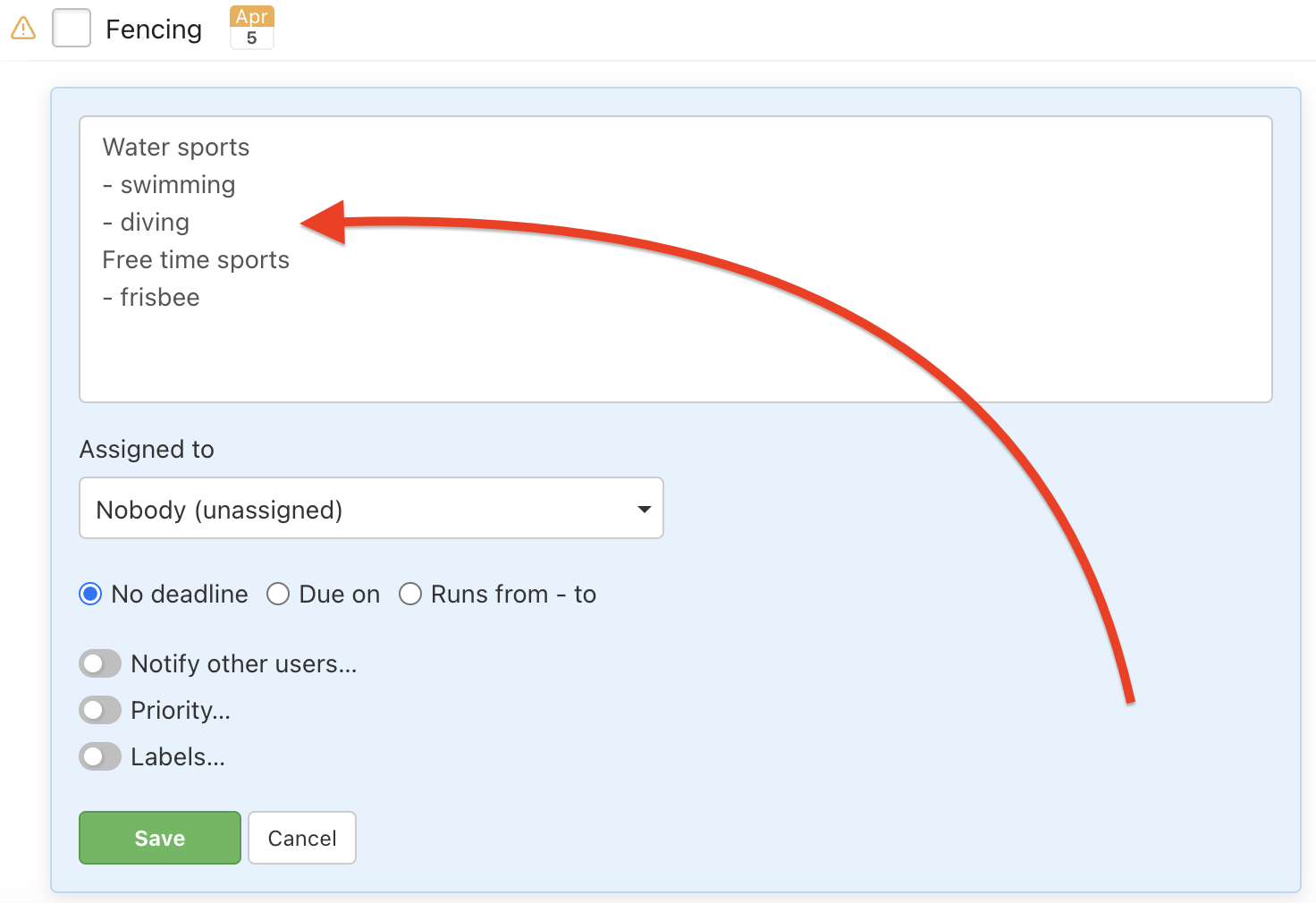 Example how to create tasks and subtasks in bulk.