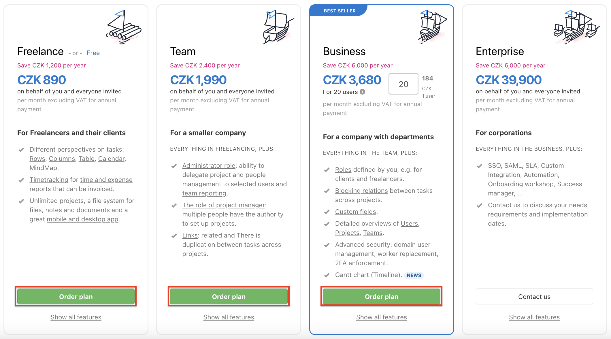 How to change paid plan in Freelo.