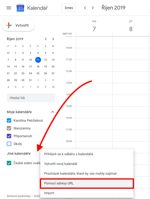 Import úkolů s termínem do Google kalendáře.