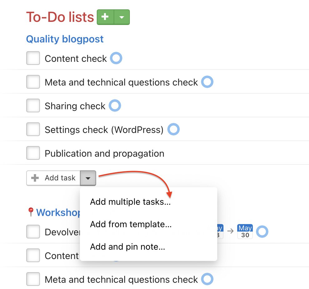 How to add multiple tasks to To-Do list.