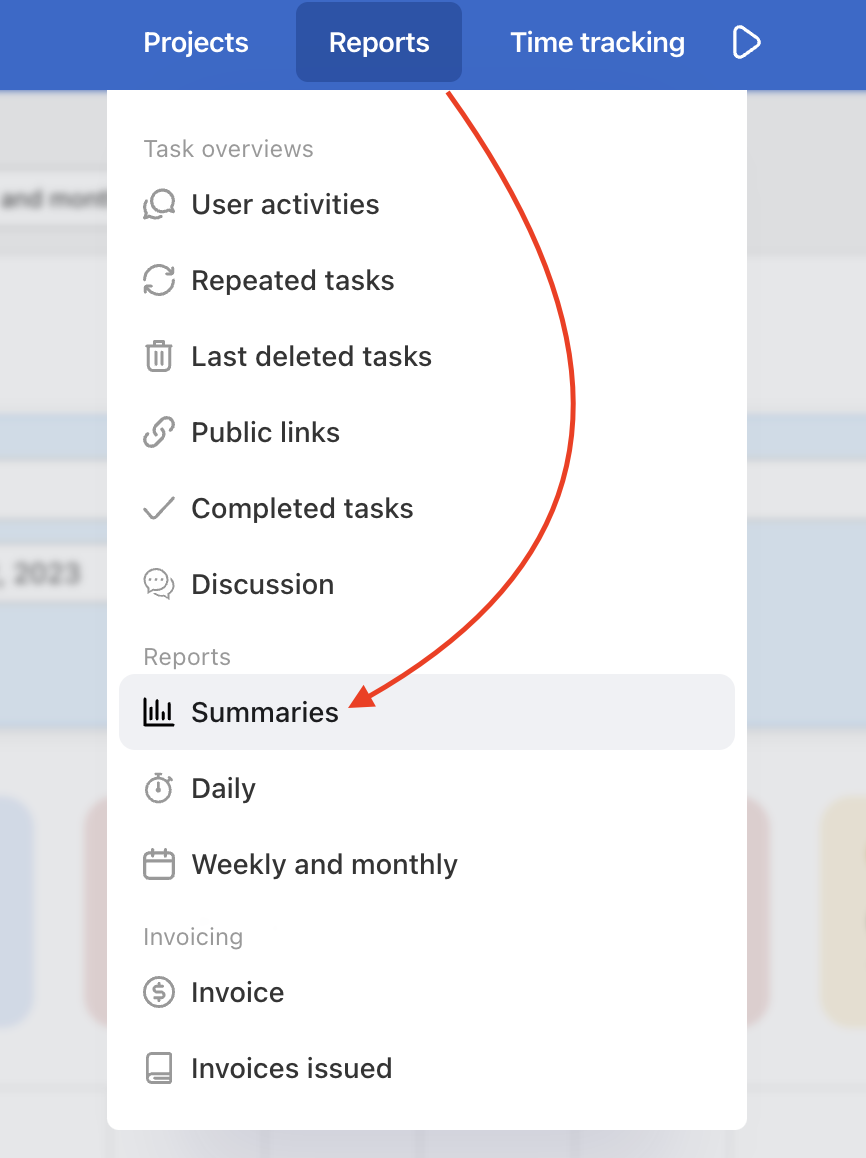 Go to section Reports and Summaries.