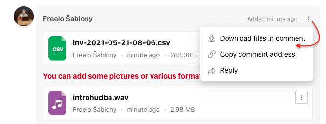 How to download multiple files in one comment.