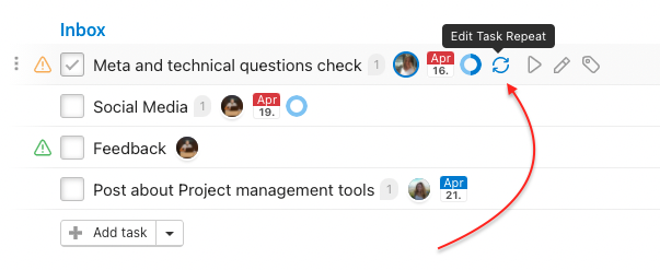How to edit repeated task.