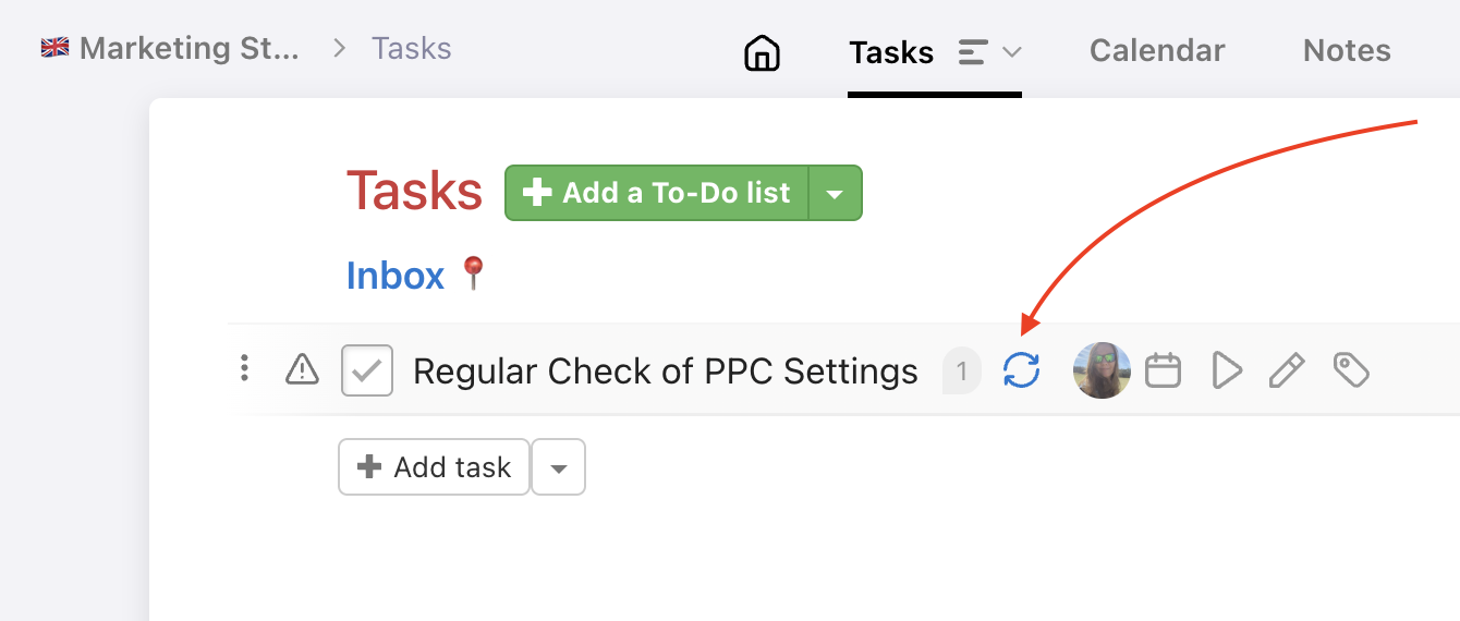 How to edit repeated tasks.