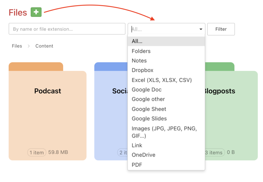 How to search files by types.