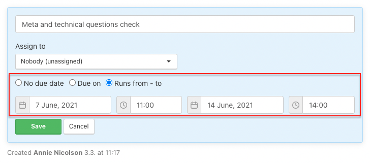 How to set up floating date of the task.