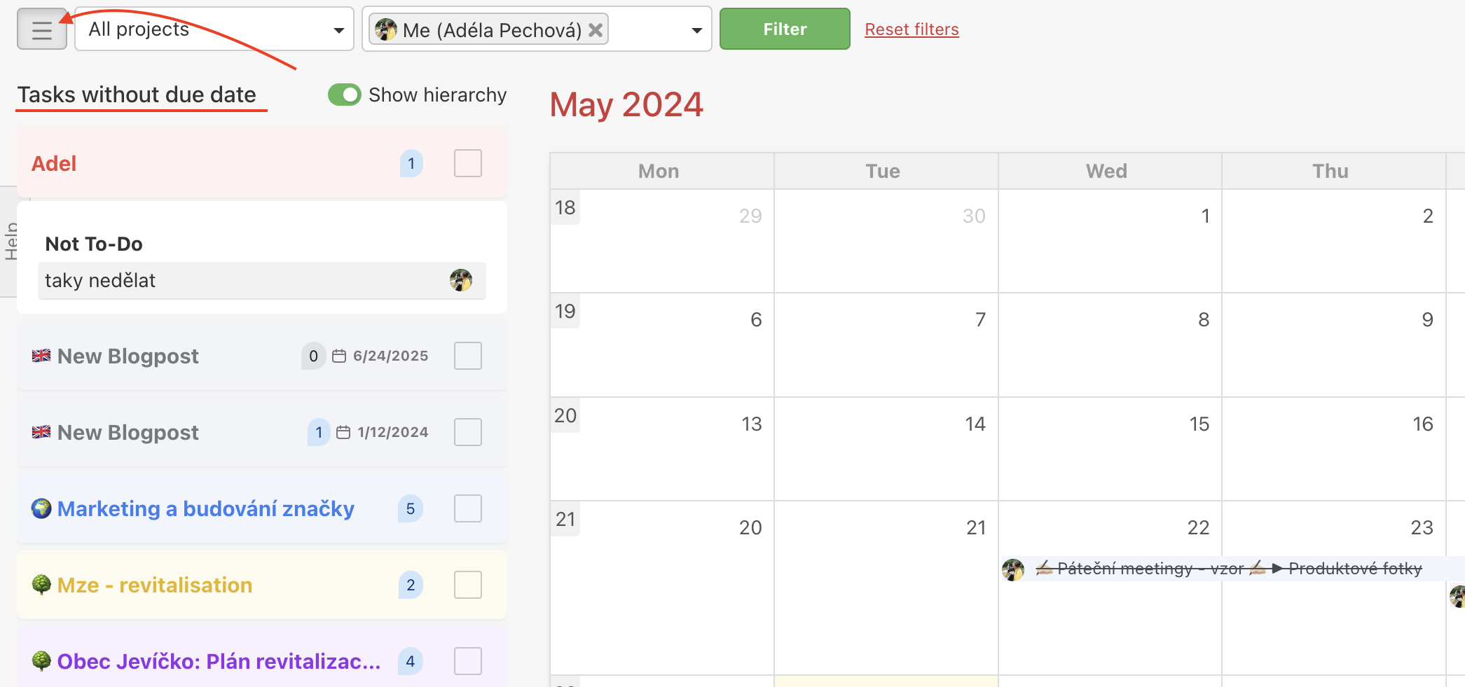 How to plan out tasks without a due date directly in the calendar.