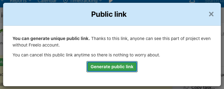 Confirm generating a public link.