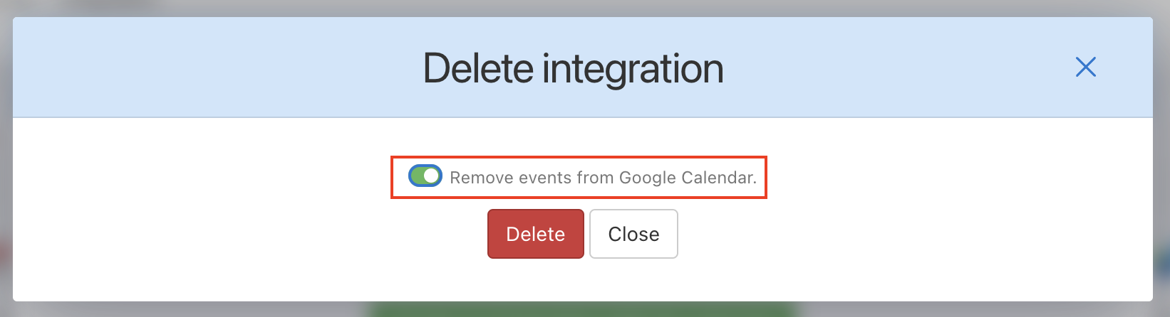 To remove tasks from Google Calendar, you need to activaate this option.