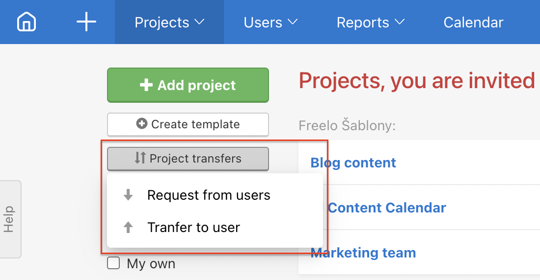 Transfer a template to another user or request it and become a new owner.