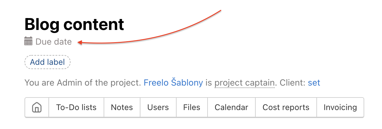 How to set up project's due date.