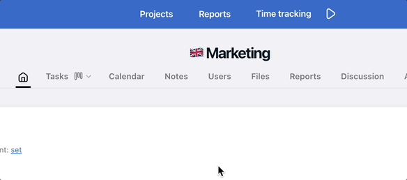 Change the project name in the project detail view.