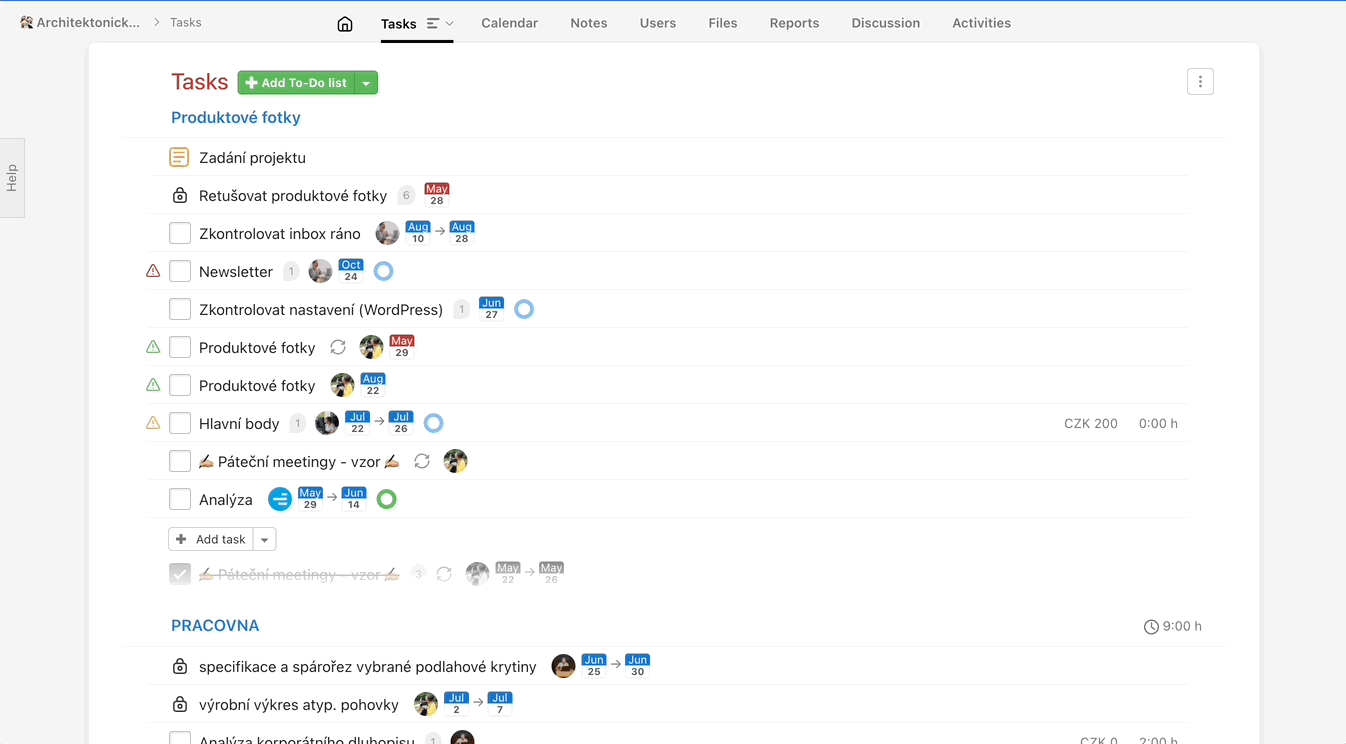 Animation of permission settings for To-Do lists.