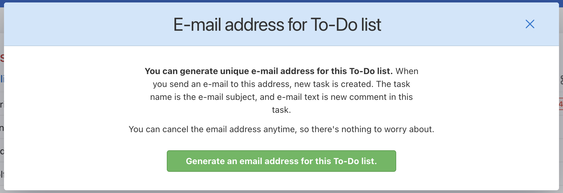 Generate the e-mail and copy it.