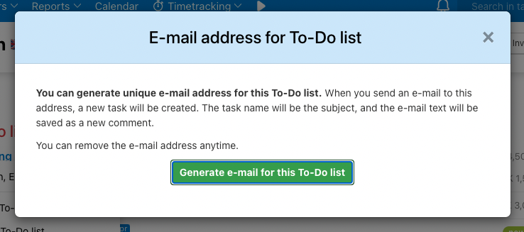 Generate the e-mail and copy it.