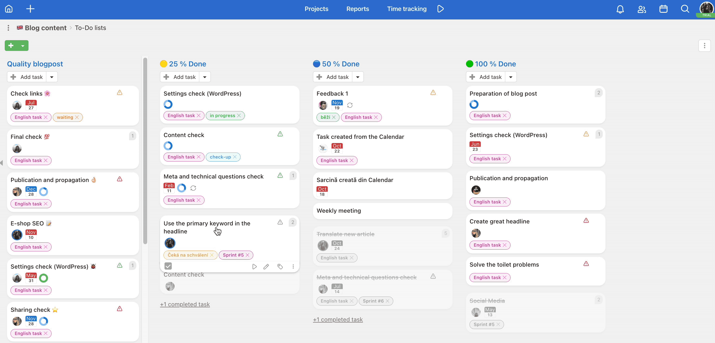 Animation how to move tasks from one To-Do list to another.