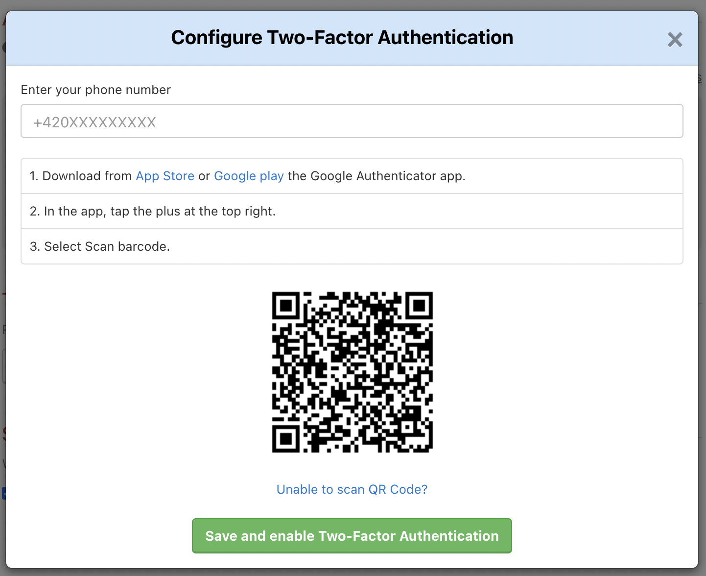 How set up 2FA.