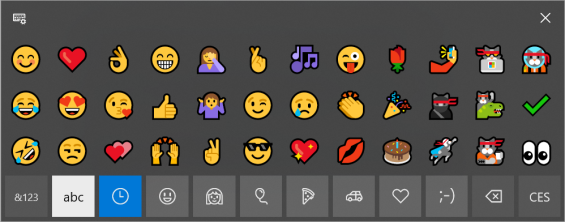 Ukázka emoji na Windows. Zdroj.