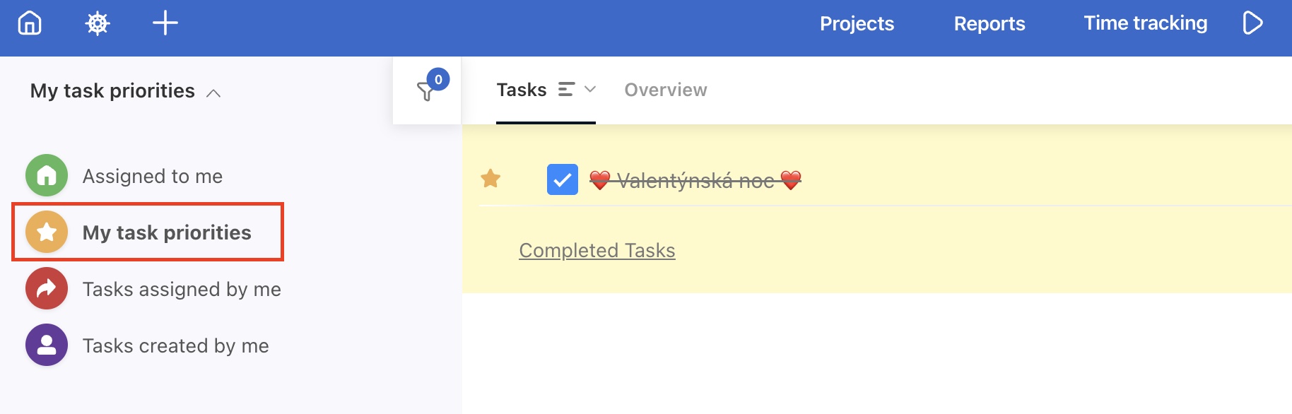 My task priorities.