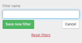 Enter filter name and confirm via Save new filter