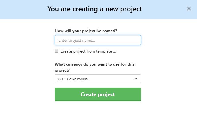 Example of how to create a new project.