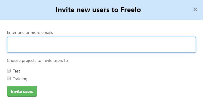 Example of how to invite new users.