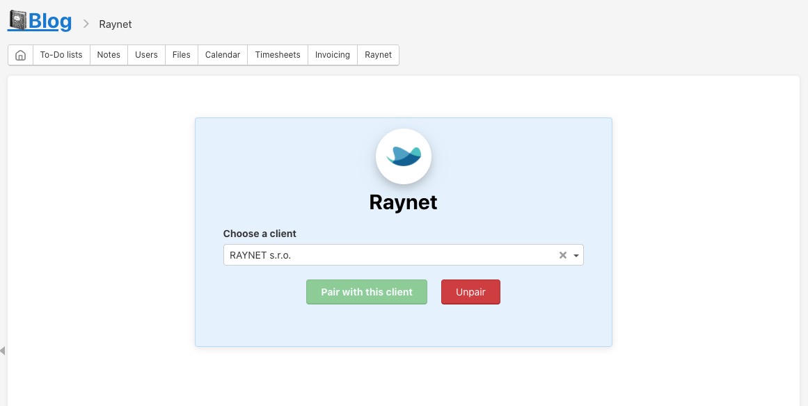 Edit the connected client from Raynet.