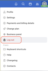 How to log out from Freelo.