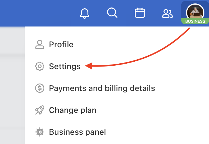 Go to section Settings via your avatar.