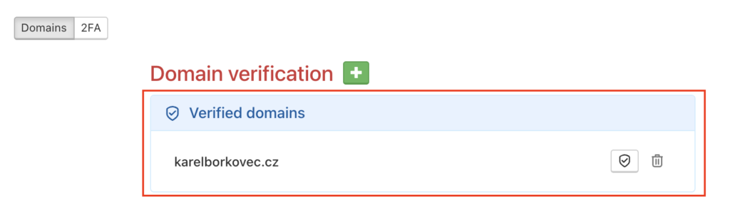 Example of the verified domain.