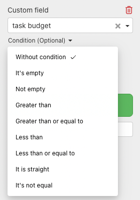 You can filter task with specific budget like this.