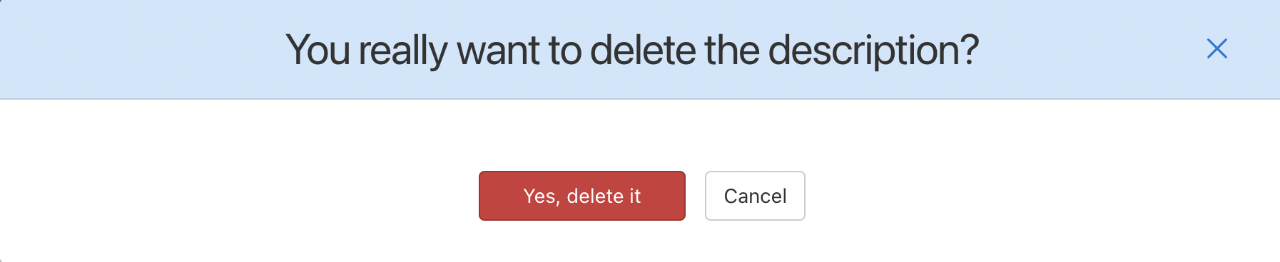 Deleting a task description.