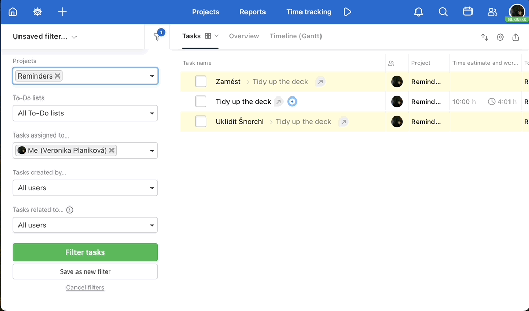 How to filter estimates. 