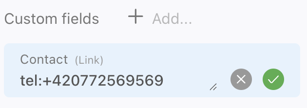 Phone number as a Custom field.